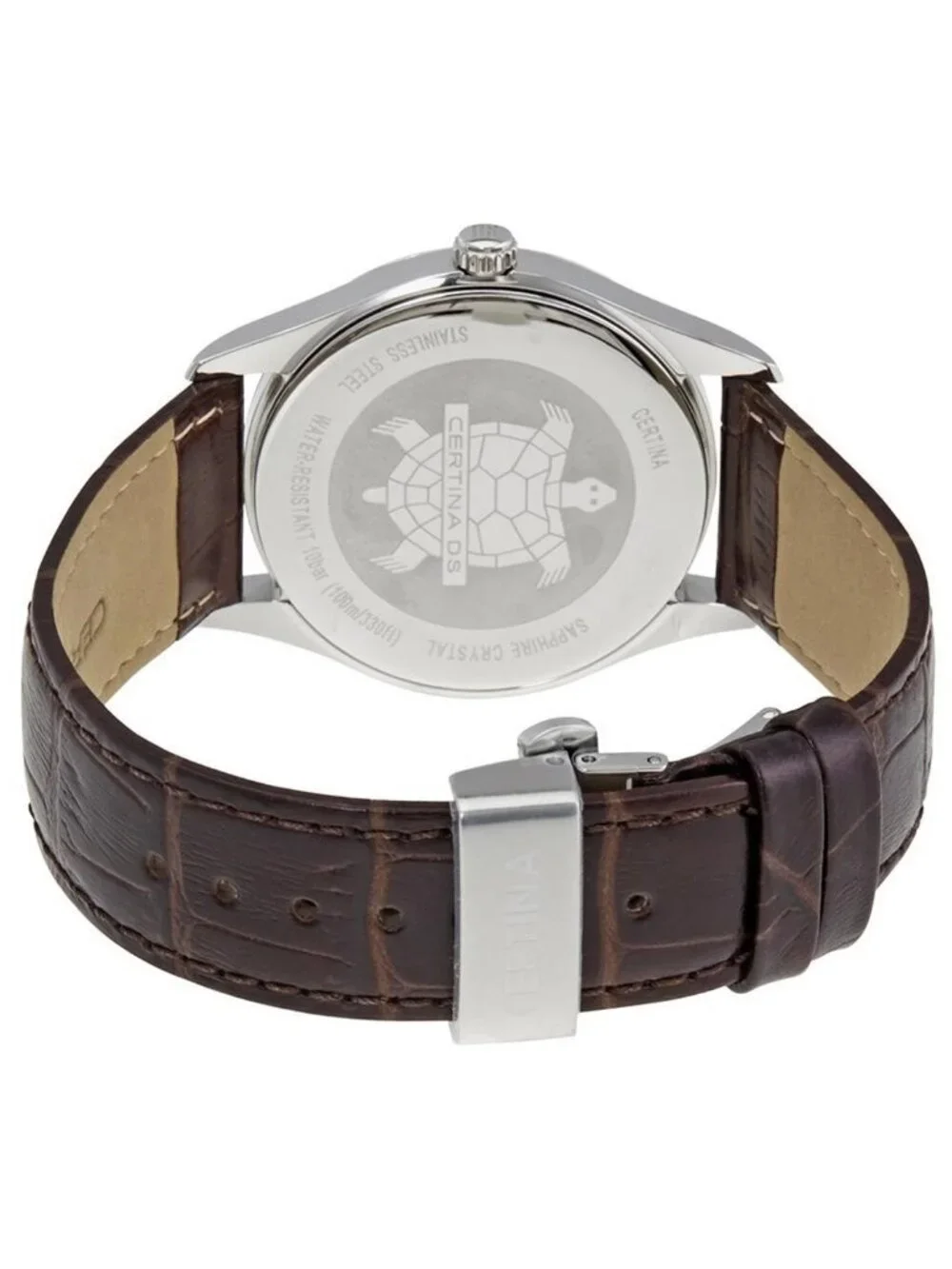 NWT Certina DS-4 Silver Dial Black Leather Watch